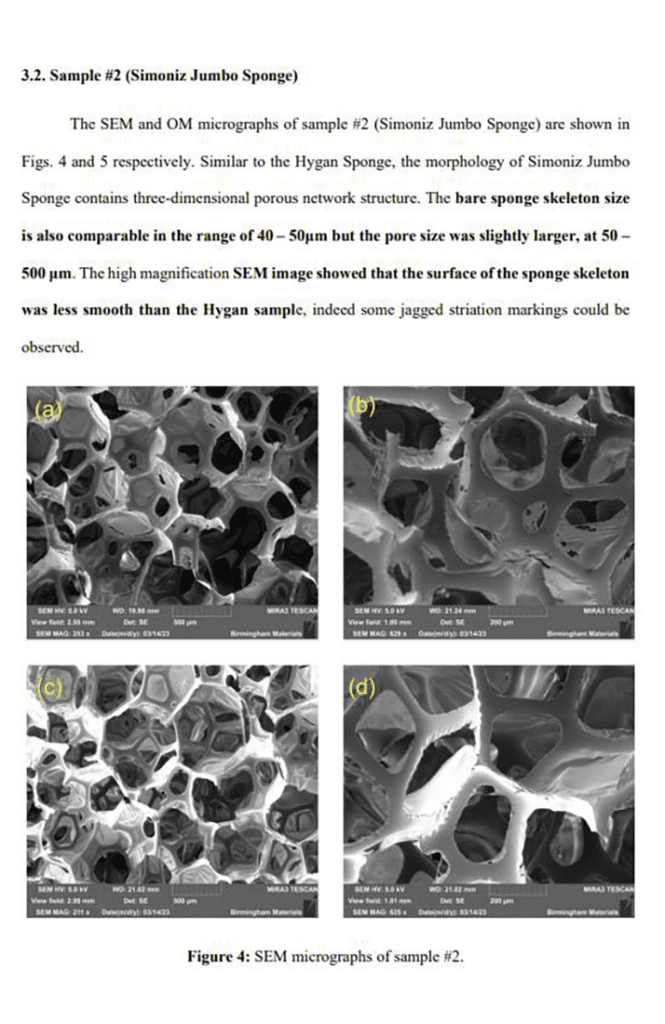 Sample of Competitor Sponge from Research Study