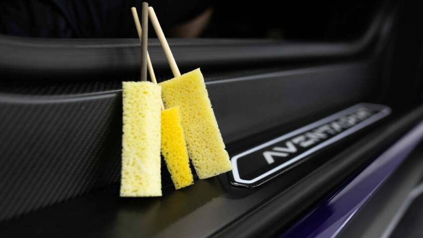 Sponges in car interior