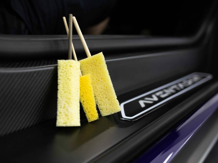 Sponges in car interior